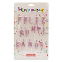 Vela feliz cumpleaños letras separadas
