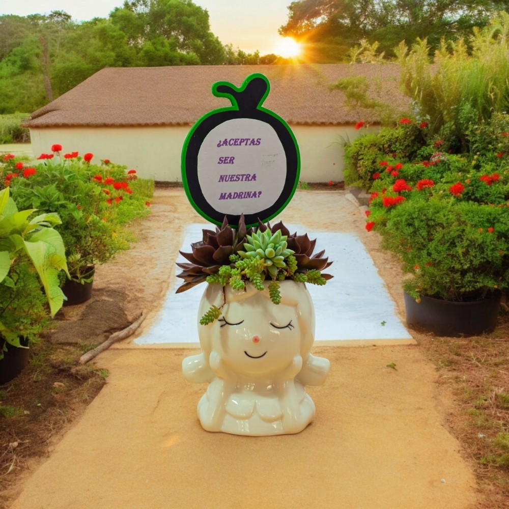 Maceta diseño niña 10*9cm
