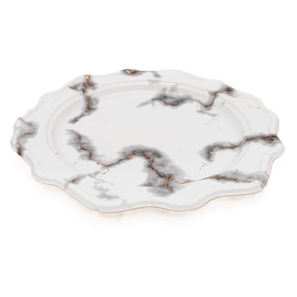 Plato de plástico reutilizable diseño marmol