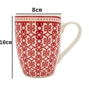 Taza con detalles rojo 8*10cm