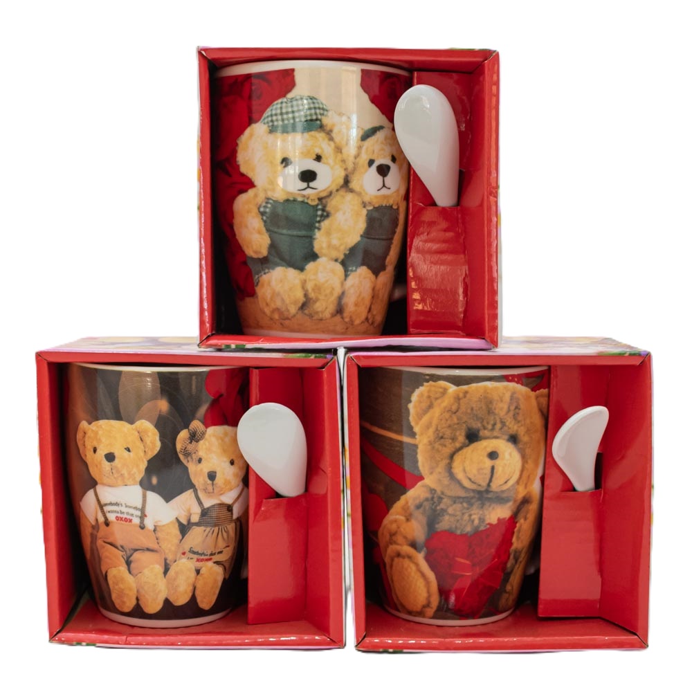 Taza mas cucharita figura oso 360ml