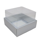 Caja con tapa transparente plata, oro 20*20*14cm