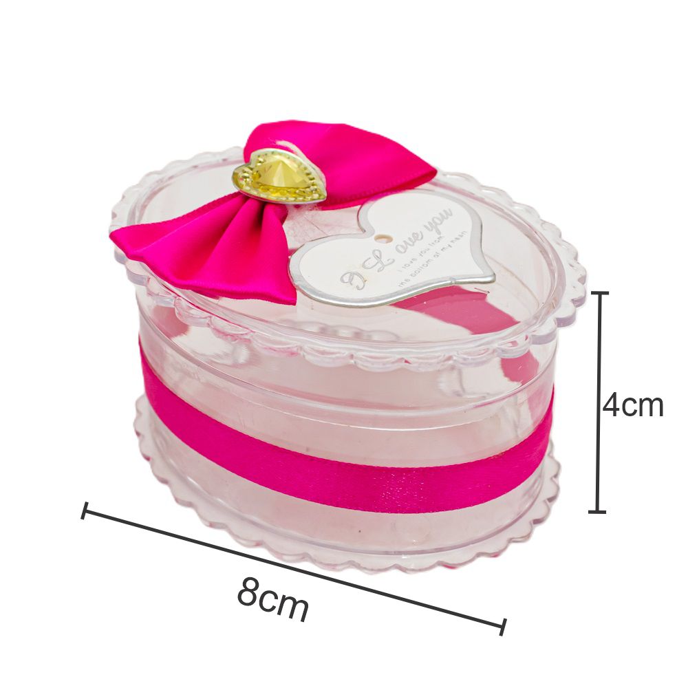Cajita de regalo de plástico con moño 8*4cm