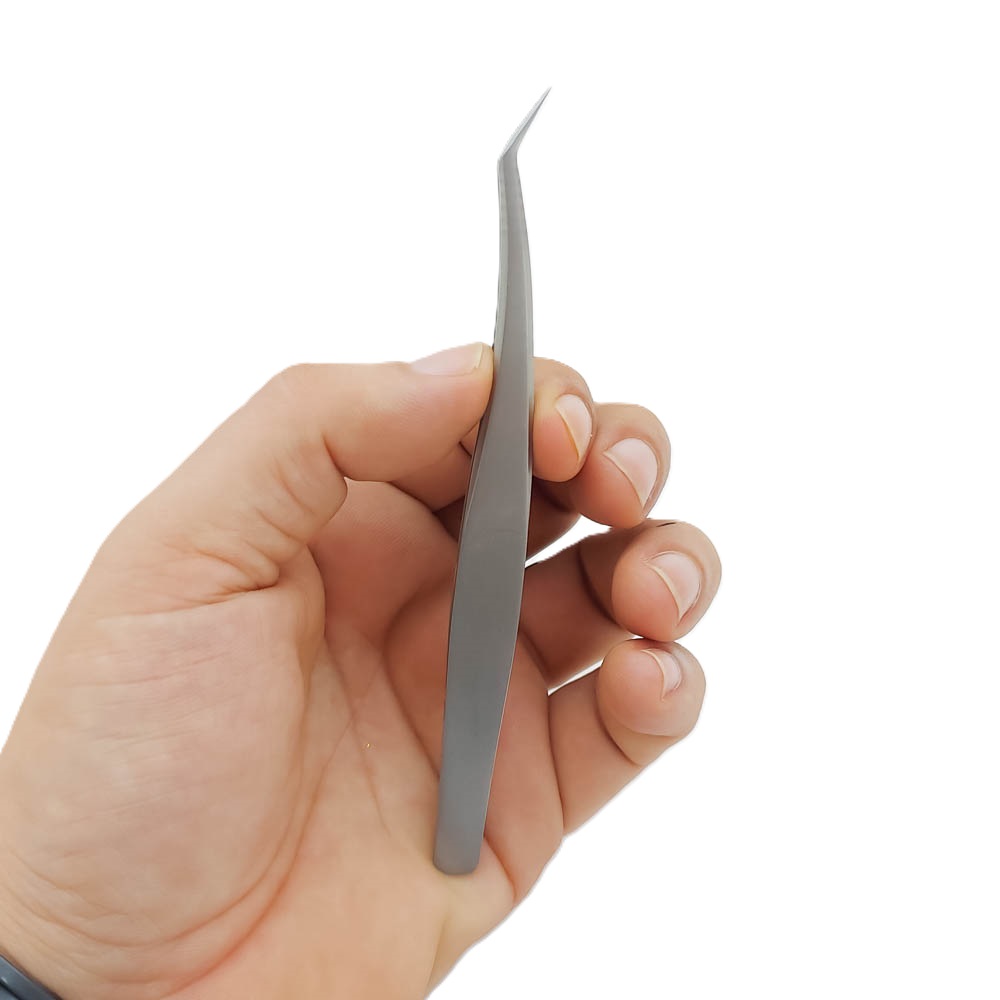 Pinza de acero punta curva