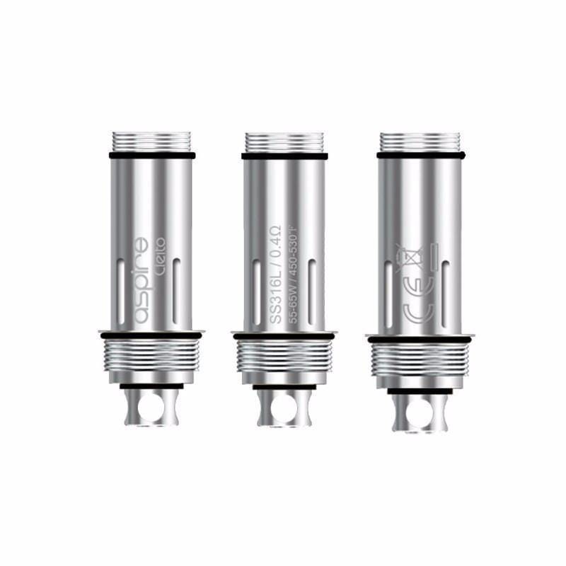 ASPIRE CLEITO SS316L 0.4OHM COIL HEAD 5PACK