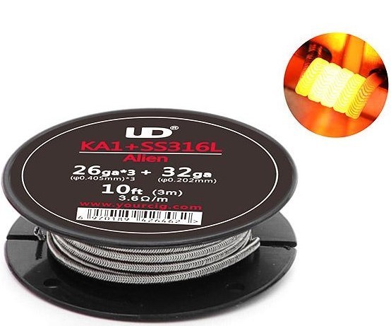 UD ALIEN WIRE KA1+SS316L[26GA*3+32GA] 3.6OHM/M 9FT
