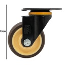 Rueda para mueble giratorio 13cm