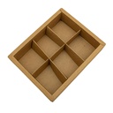 Caja 19.5*15.5*4.7cm marrón & blanco con divisorias 12 piezas