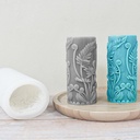 Molde de silicona cilíndrico relieve flores 13*7cm