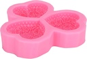 Molde de silicona diseño tres corazones borde rosa 13.3*10.5cm