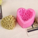 Molde de silicona forma corazón borde rosas 7*6cm