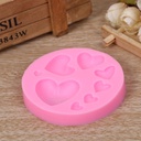 Molde de silicona circular mix corazones 8 divisiones 7.4cm