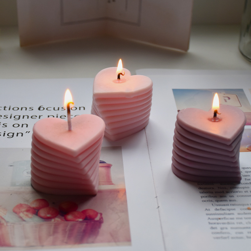 Molde de silicona vela forma corazón con relieve 6.5*7.5cm
