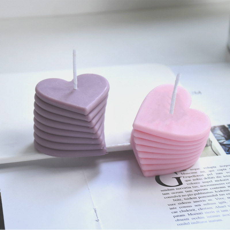 Molde de silicona vela forma corazón con relieve 6.5*7.5cm