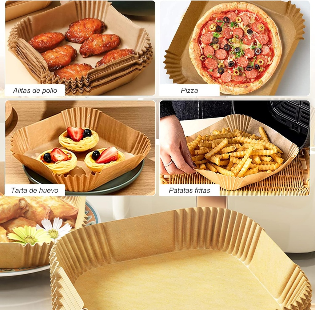Papel cuadrado absorbente para AIR FRYER 50 papeles