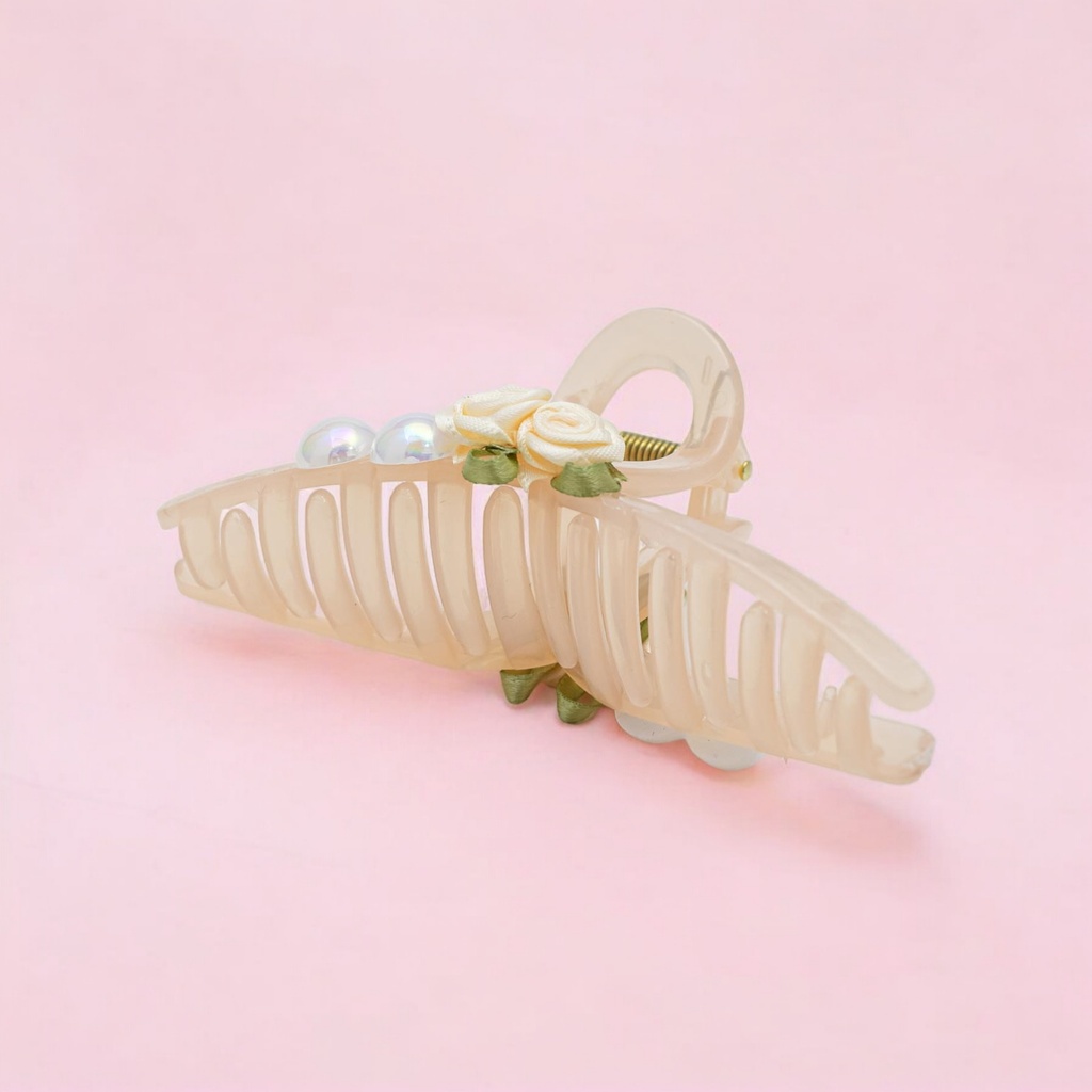 Pinza perla con flor 11cm
