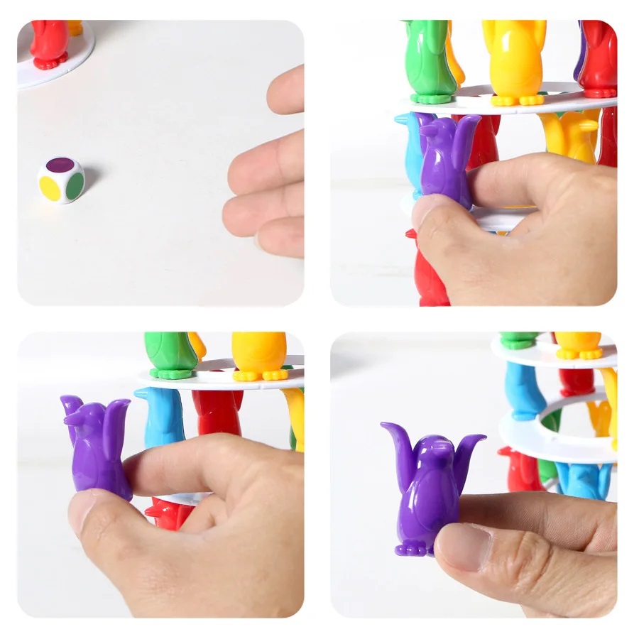 Juego de equilibrio torre pinguino