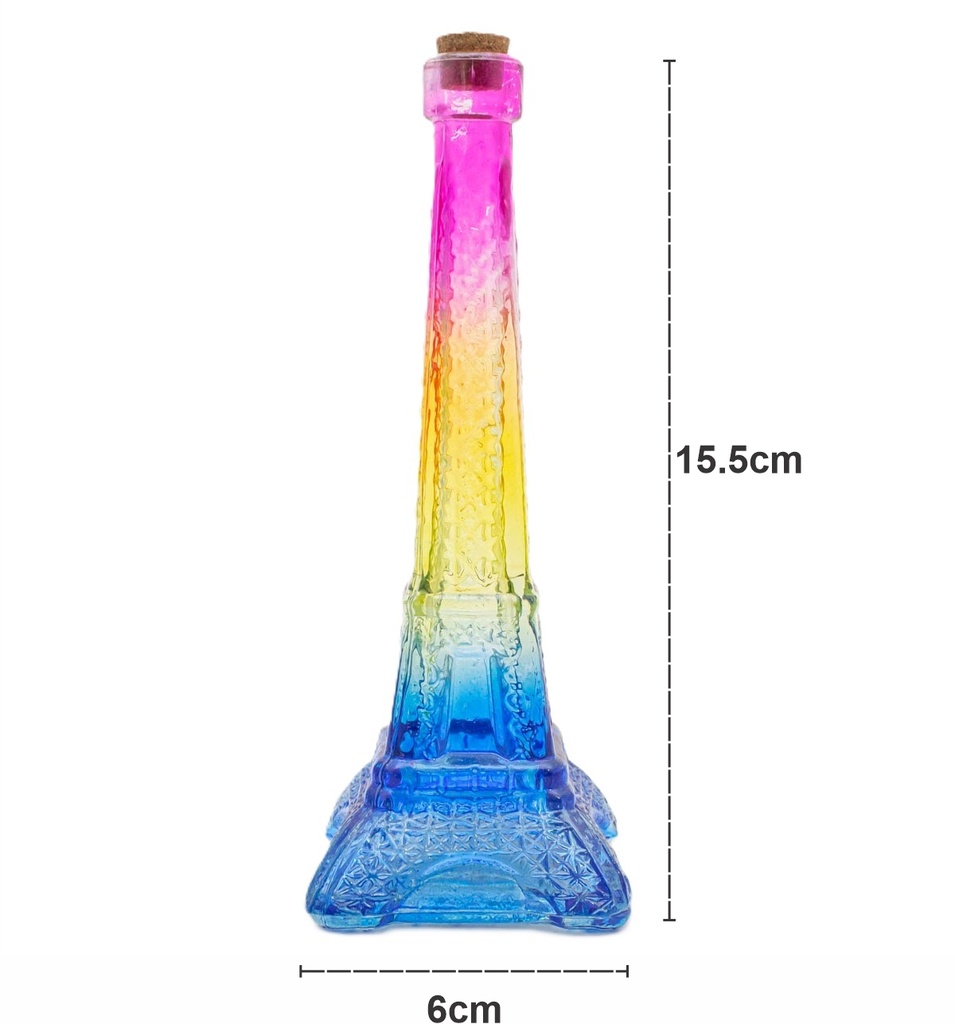 Botella de vidrio EIFFEL color para souvenirs