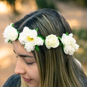 Corona de flores blancas 2 piezas