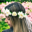 Corona de flores blancas 2 piezas