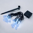 Luz navideño tira solar 5m gota blanco 20L