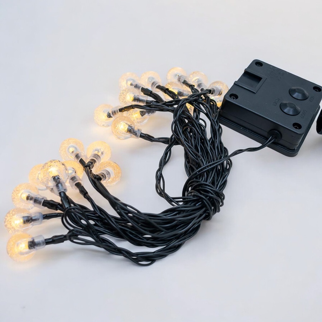 Luz navideño tira solar 5m amarillo 20L