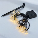 Luz navideño tira solar flor 5m 20L cálido