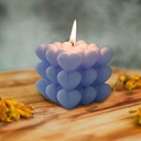 Molde de silicona burbuja de corazón para vela 6.5cm