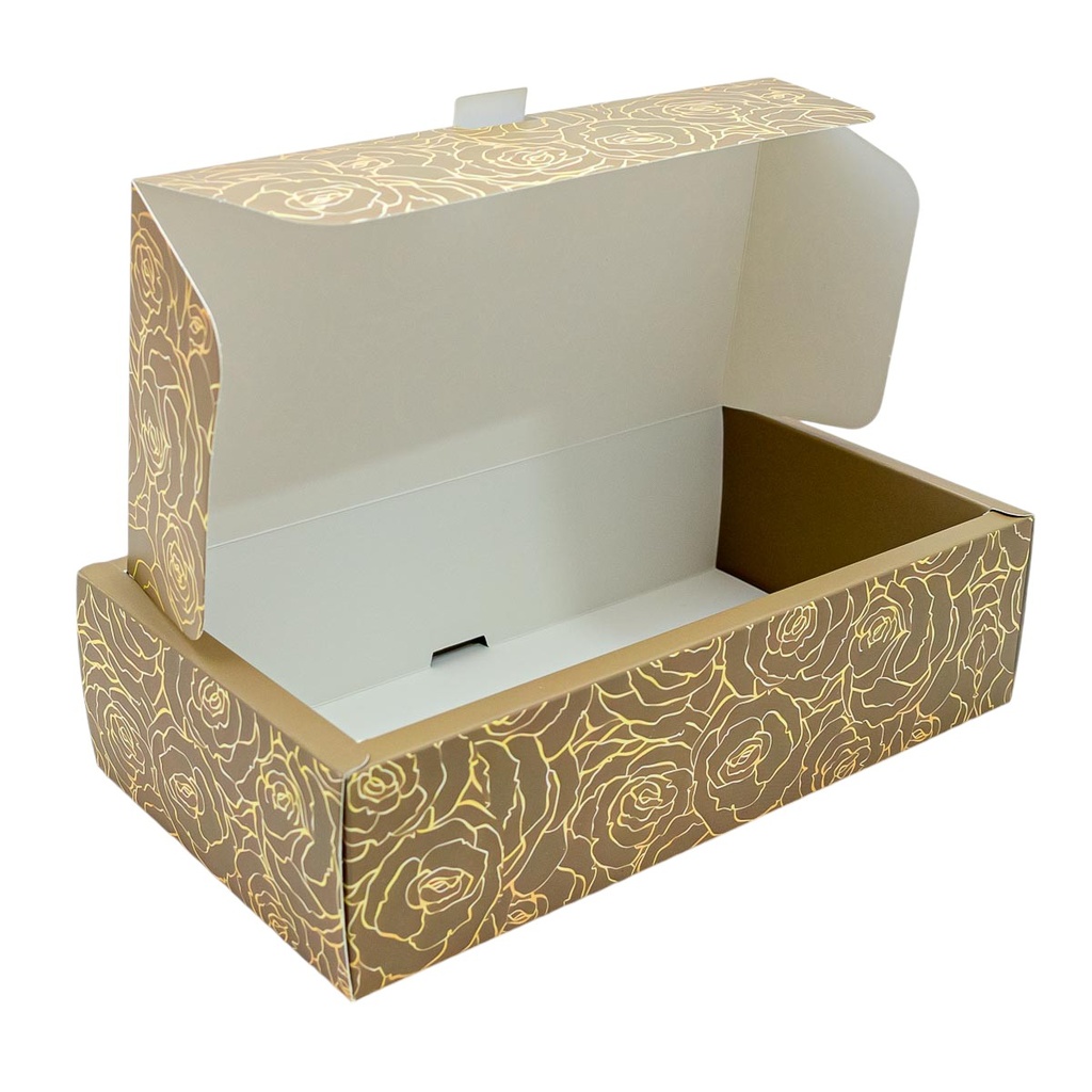 Caja rectangular diseño rosa 25*14*7cm 12 piezas