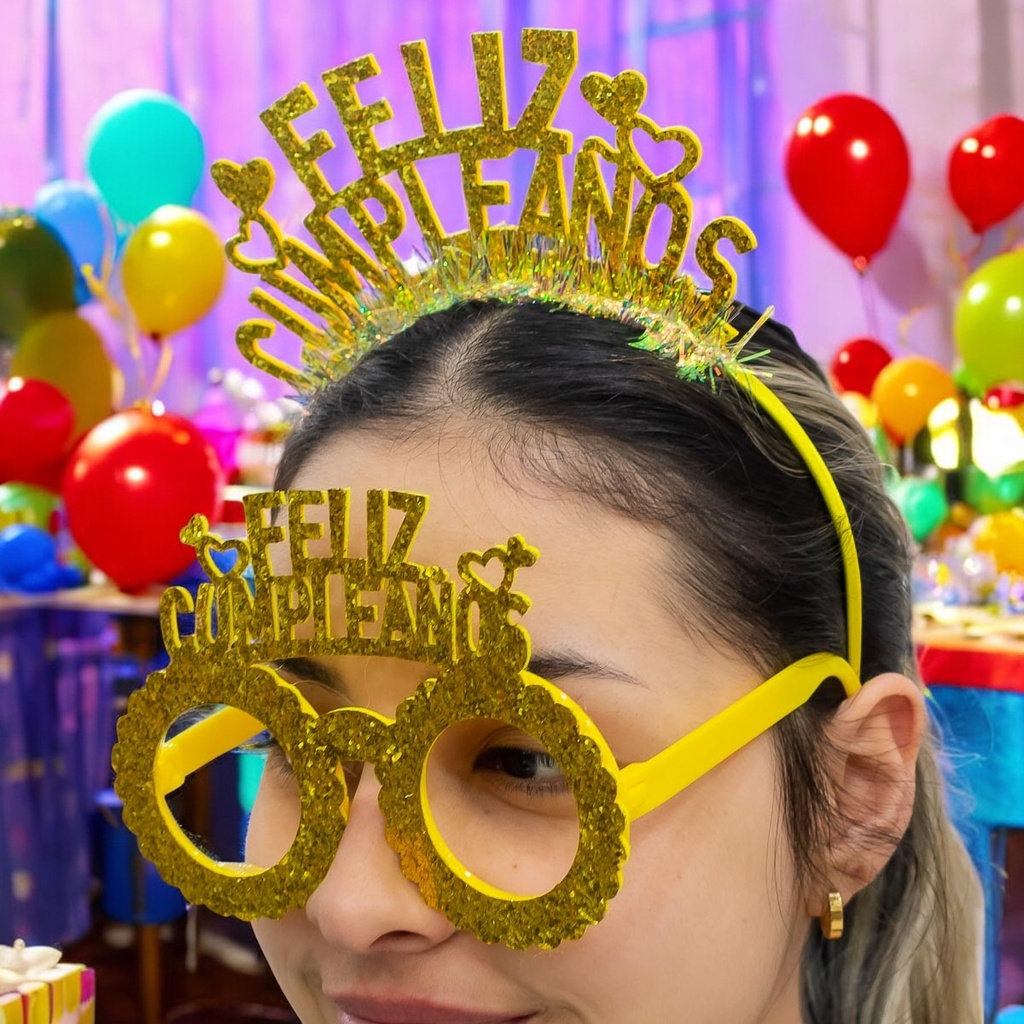 Lente y vincha feliz cumpleaños
