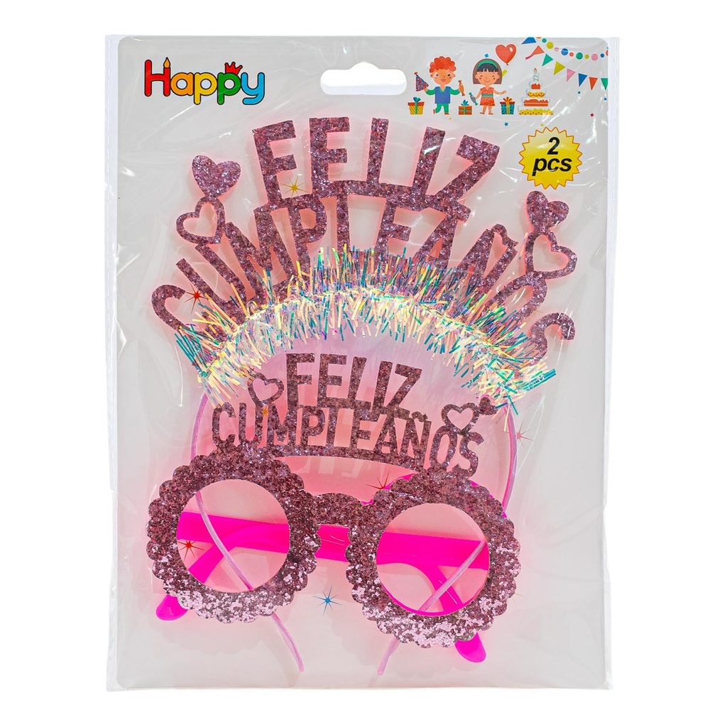 Lente y vincha feliz cumpleaños