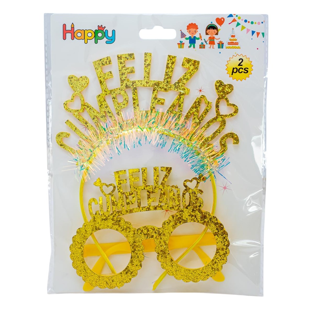 Lente y vincha feliz cumpleaños
