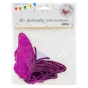 Mariposa decorativa 3D con adhesivo 12 piezas
