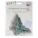 Mariposa decorativa 3D con adhesivo 12 piezas