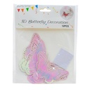 Mariposa decorativa 3D con adhesivo 12 piezas