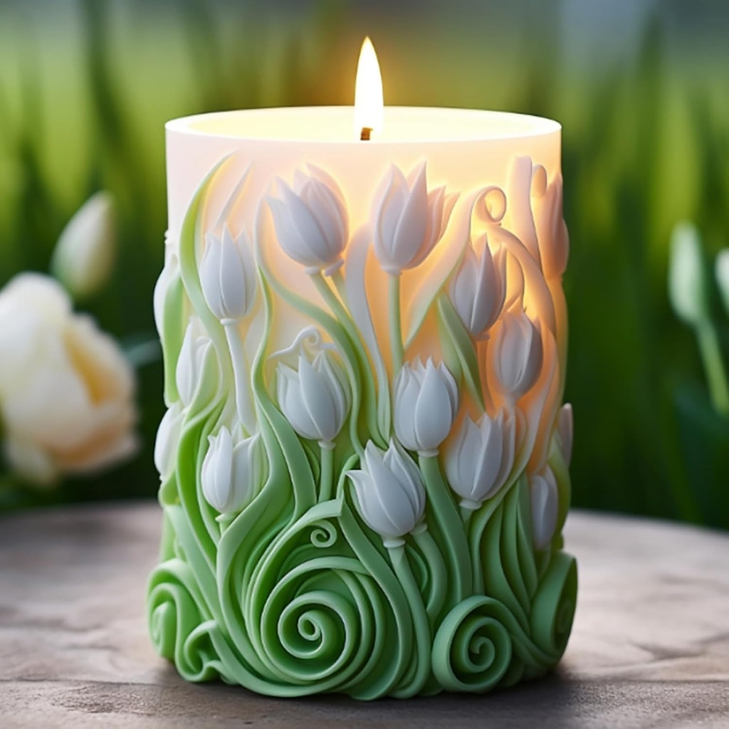 Molde de silicona cilíndrico borde flor 109*83MM