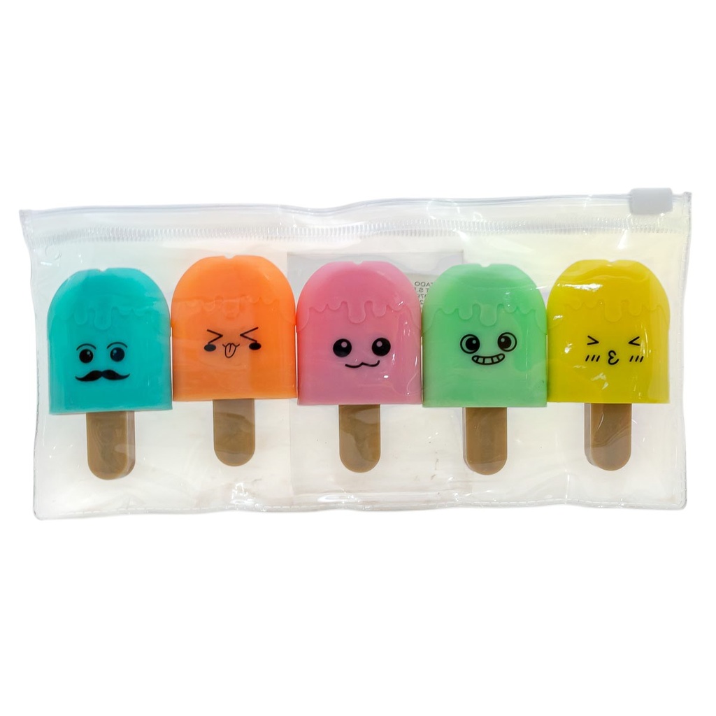 Mini resaltador diseño helado 5 piezas