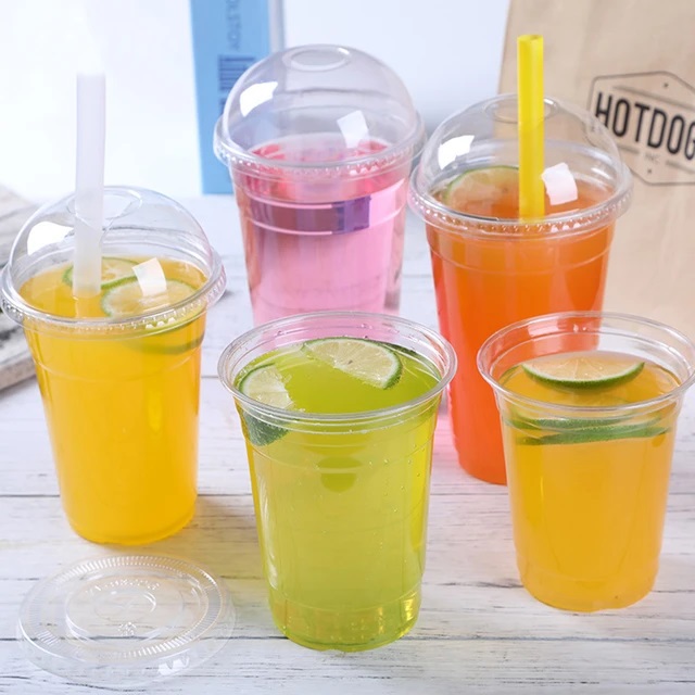 Vaso transparente con tapa 700ml 50pcs