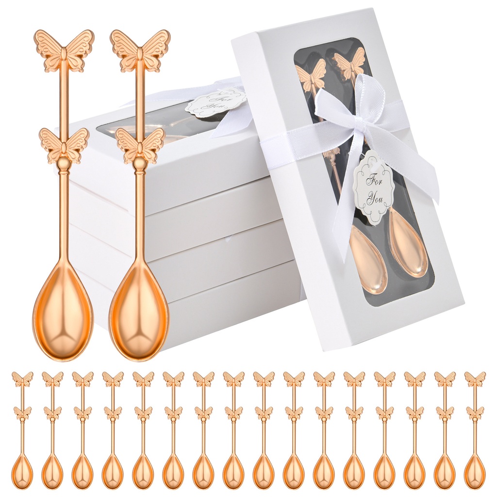 Set de cucharita mariposa dorada 2pc