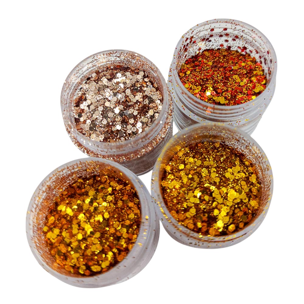 Glitter mix de 4 tonos de dorado
