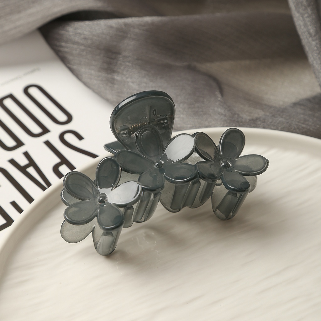 Pinza diseño flores con brillo 8cm