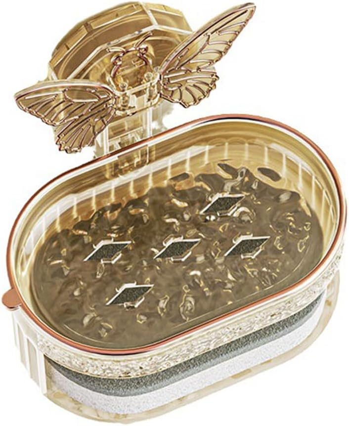 Porta jabón con esponja diseño mariposa