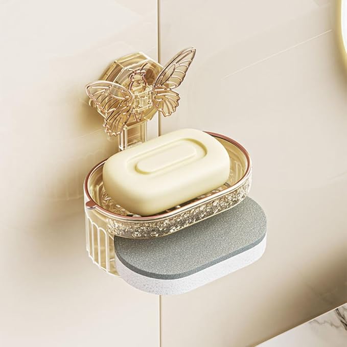 Porta jabón con esponja diseño mariposa