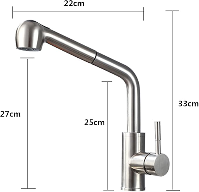 Grifo de cocina inoxidable alto con tiron