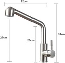 Grifo de cocina inoxidable alto con tiron