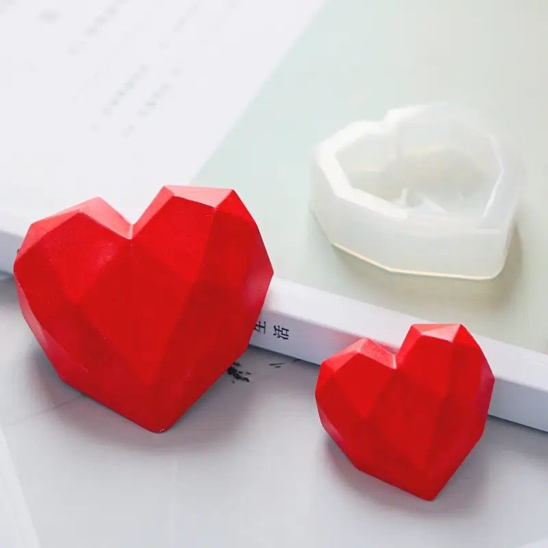 Molde de silicona corazón geométrico 6*5.7cm