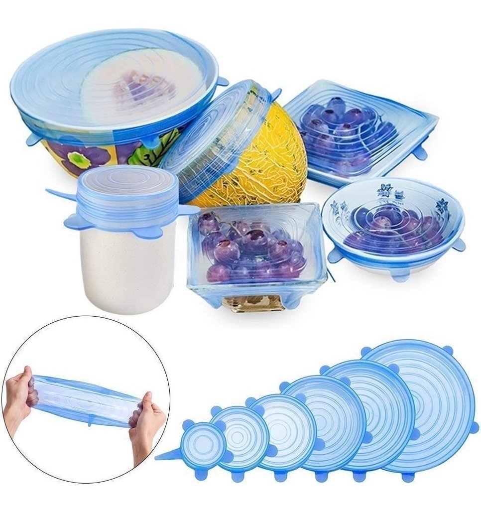 Tapas de silicona para alimentos 6pc 120g