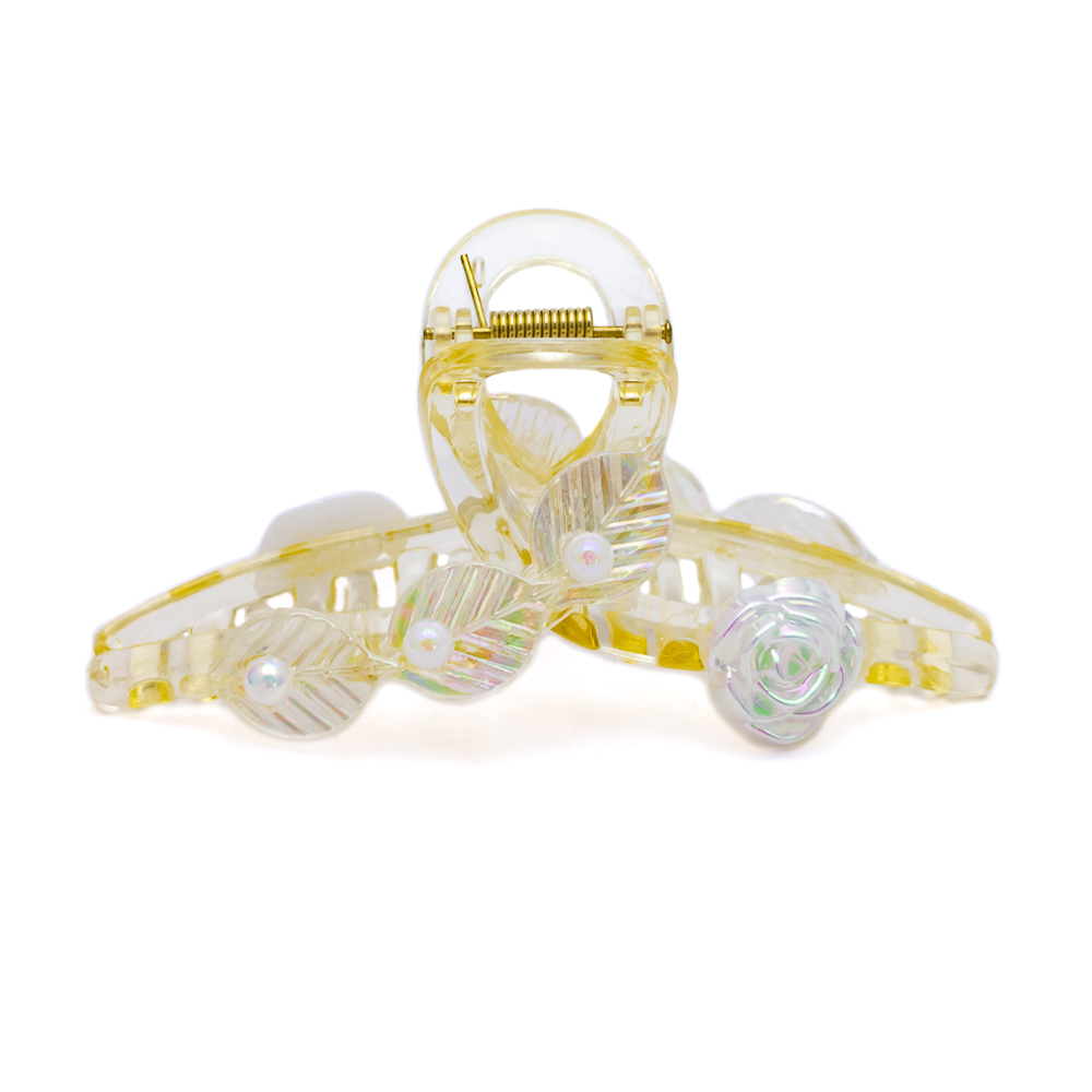 Pinza transparente con perlas 11cm