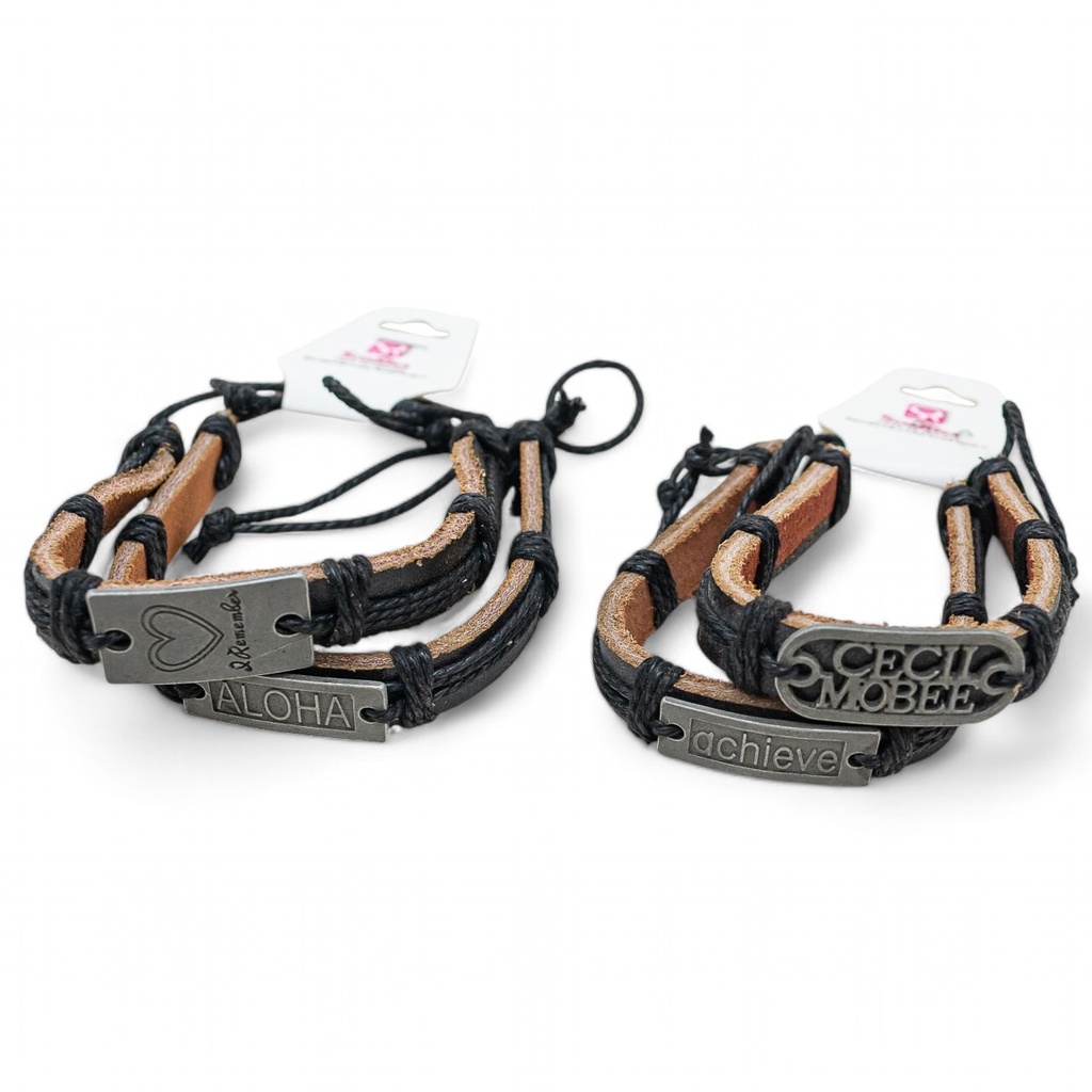Pulsera de cuero 2 piezas
