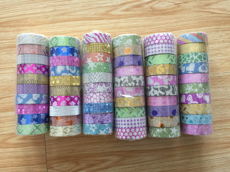 Cinta adhesiva decorativa con diseños 10PC
